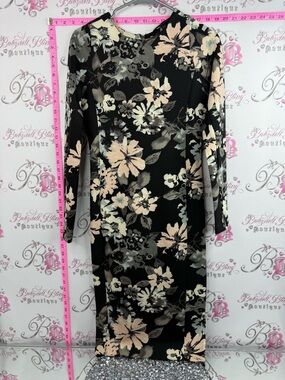 Felicity & Coco dress flowers Black Dress with Blush and Cream Floral Print